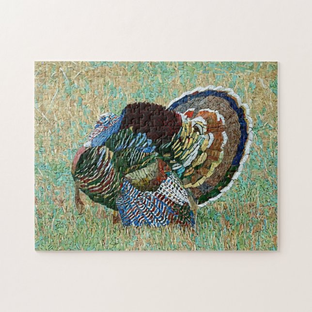 Wild Turkey Mosaic Muster Print (Horizontal)