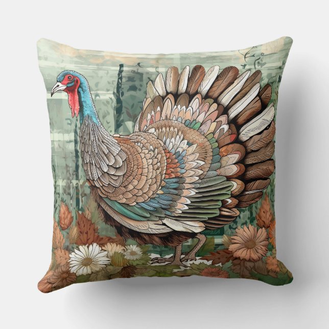 Wild Turkey Throw Kissen (Rückseite)