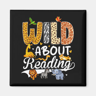 Wild über das Lesen lustiger Buchliebhaber Bücherw Magnet