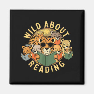 Wild über das Lesen von Büchern Leser Liebhaber Bi Magnet