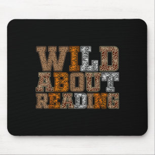 Wild über das Lesen von Büchern Tierprint Kinderbu Mousepad
