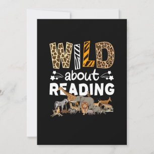 Wild über das Lesen von Büchern und Bücherwurm Einladung