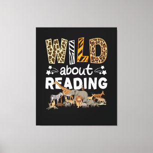 Wild über das Lesen von Büchern und Bücherwurm Leinwanddruck