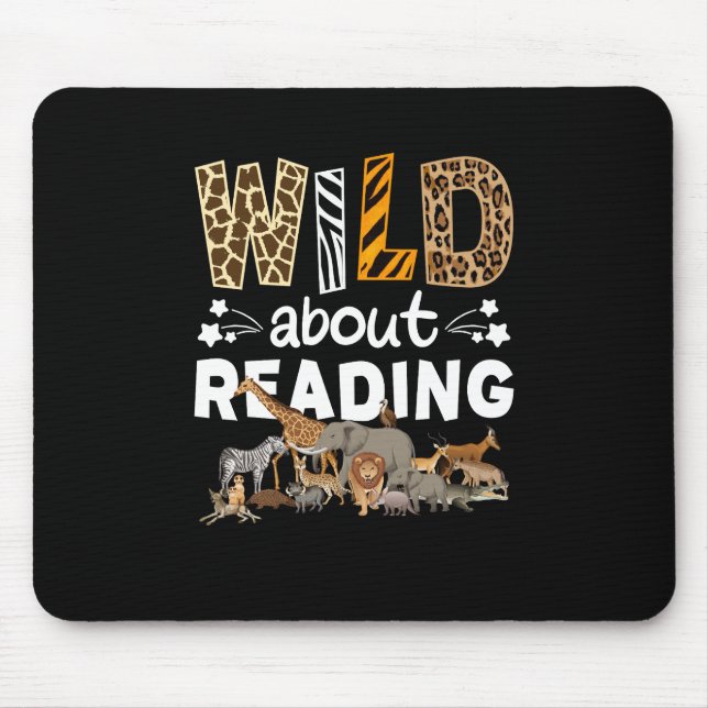 Wild über das Lesen von Büchern und Bücherwurm Mousepad (Vorne)