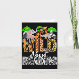 Wild über das Lesen von Büchern Zoo-Tierliebhaber  Karte