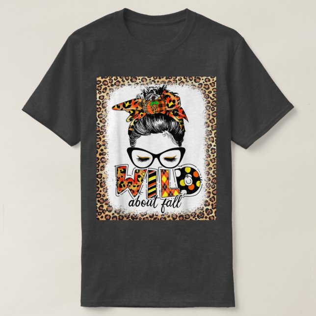 Wild über den Fall Leopard Frauen fallen über Herb T-Shirt (Design vorne)