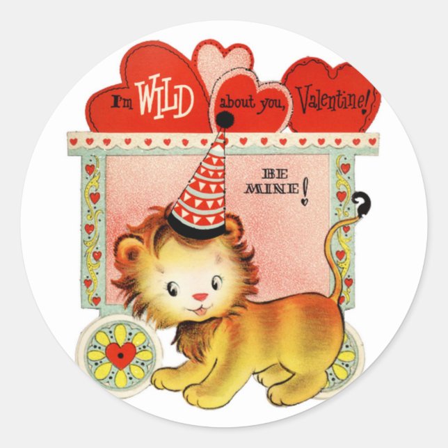 Wild über dich | Valentine | Rundkleber Runder Aufkleber (Vorderseite)