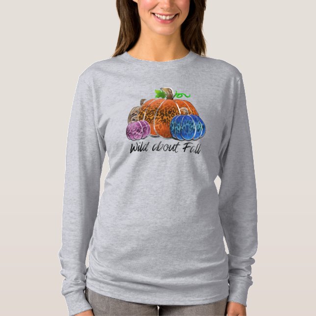 Wild über Fall Leopard Druckpumpen T-Shirt (Vorderseite)