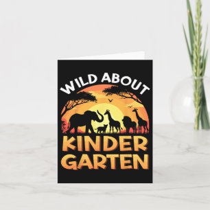 Wild über Kindergarten Zoo-Tiere zurück in die Sch Karte