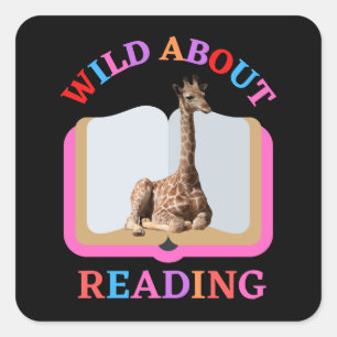 WILD ÜBER LESEN QUADRATISCHER AUFKLEBER