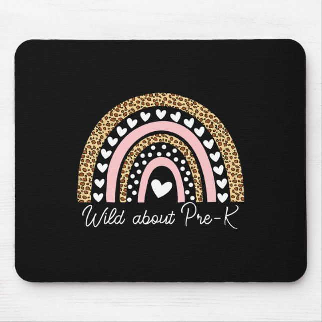 Wild Über Pre-k Leopard Regenbogen Lehrer Byck Zu  Mousepad (Vorne)