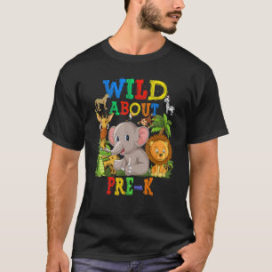 Wild über Pre-K-Safari-Tiere Dschungel Zurück zur T-Shirt
