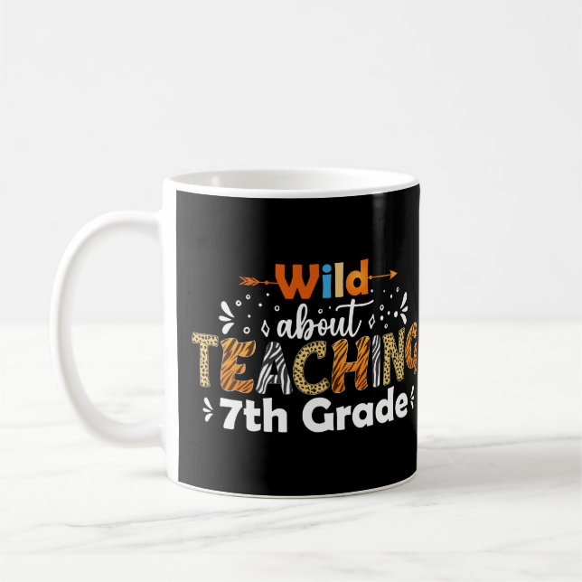 Wild über Unterricht 7. Grade Funny Teacher School Kaffeetasse (Links)