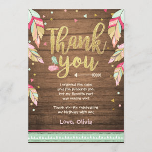 Wild Un anniversaire Carte de remerciements or ros