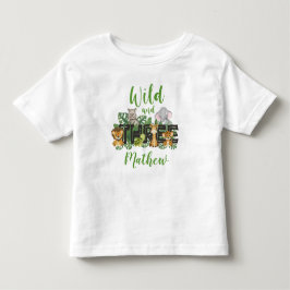 Wild und Baum 3. Safari Geburtstag Jungle Tiere T Kleinkind T-shirt