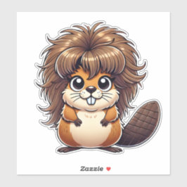Wild und flüssiger Fun Hairy Beaver Aufkleber
