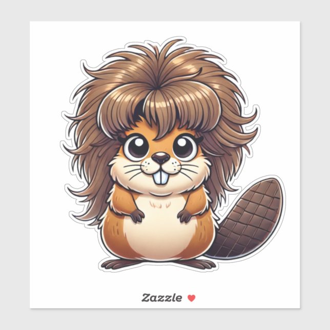Wild und flüssiger Fun Hairy Beaver Aufkleber (Blatt)