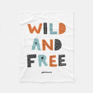 Wild und frei   Doodle Letters Fleecedecke