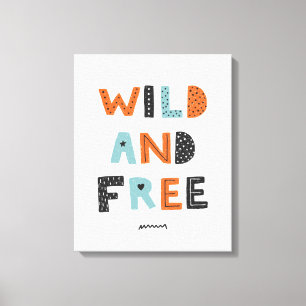 Wild und frei Doodle Letters Leinwanddruck