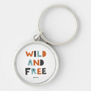 Wild und frei   Doodle Letters Schlüsselanhänger