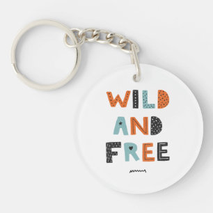 Wild und frei   Doodle Letters Schlüsselanhänger