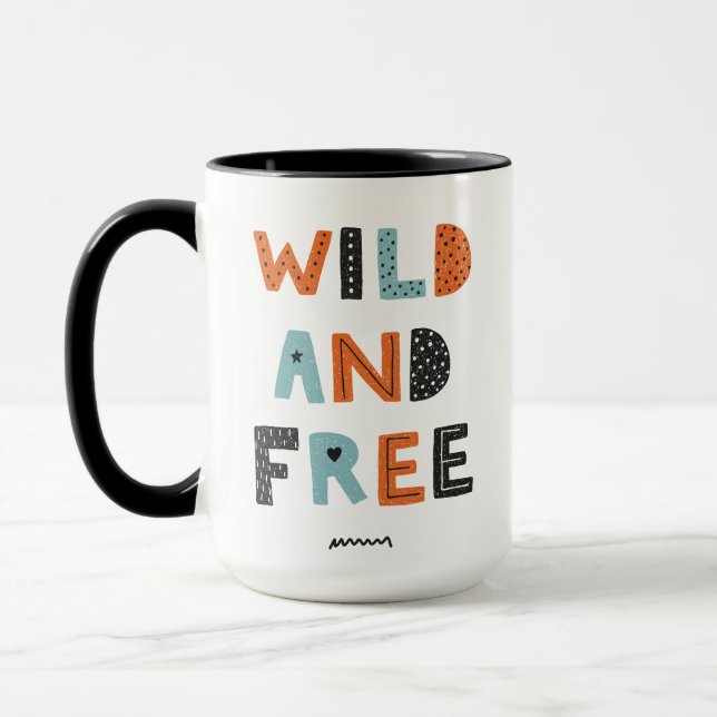 Wild und frei | Doodle Letters Tasse (Links)