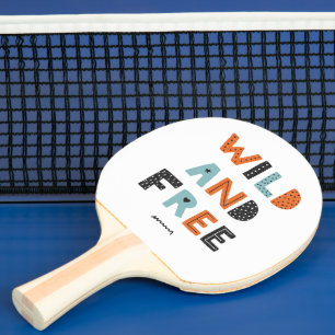Wild und frei Doodle Letters Tischtennis Schläger