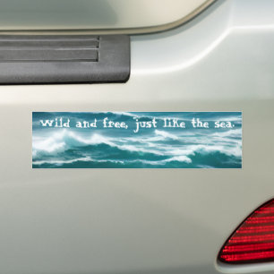 "Wild und frei, genau wie das Meer" Ozeanwellen Autoaufkleber