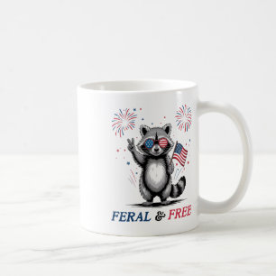 Wild und Frei Lustiger Waschbär USA Wild Aber Frei Kaffeetasse