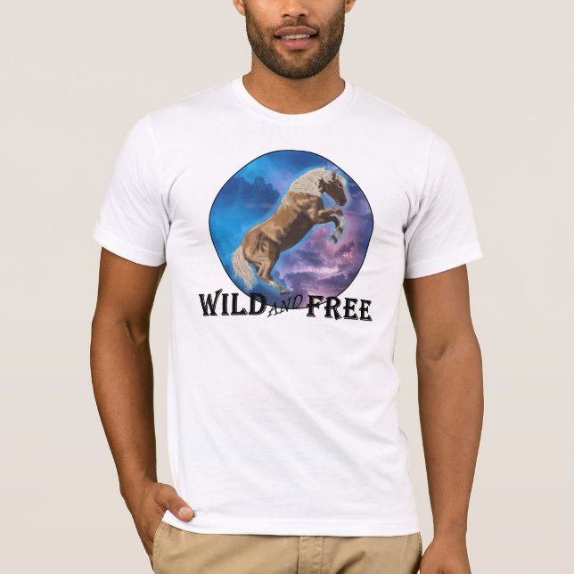 Wild und frei - Mustang T-Shirt (Vorderseite)