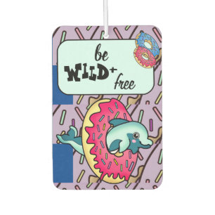 Wild und frei Niedlich Happy Donut Dolphin Autolufterfrischer