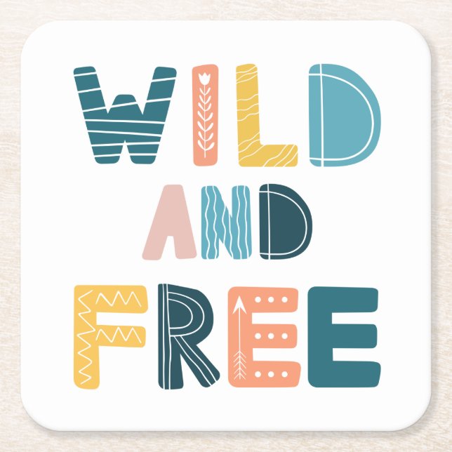 Wild und frei rechteckiger pappuntersetzer (Vorderseite)
