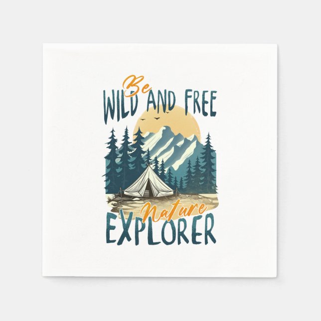 Wild und frei sein - Naturerlebnis Serviette (Vorderseite)