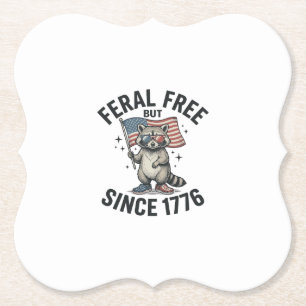 Wild und frei seit 1776 Waschbär-patriotisches Hem Untersetzer