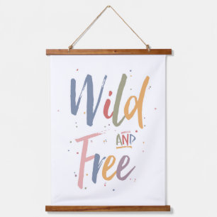 Wild und frei wandteppich mit holzrahmen