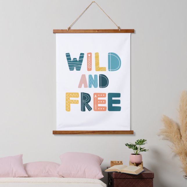 Wild und frei wandteppich mit holzrahmen (Schlafzimmer)