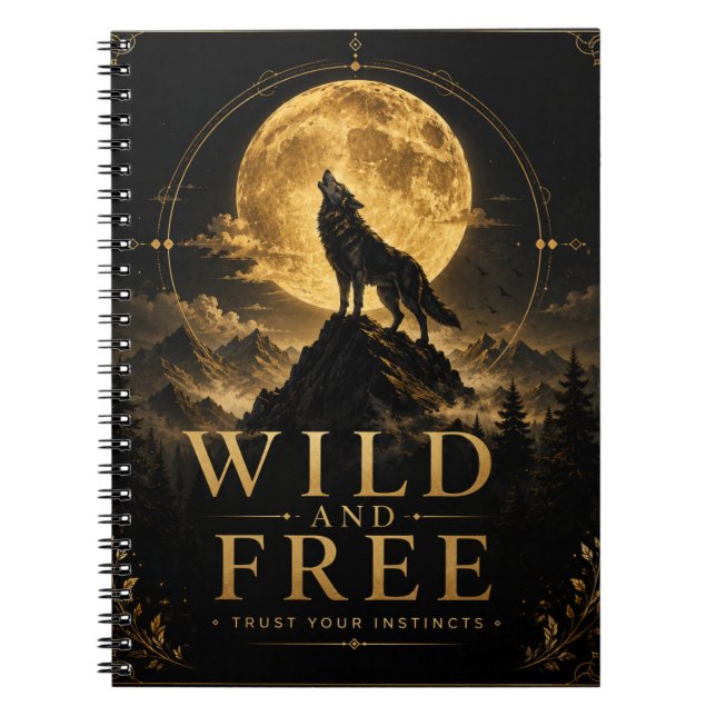 Wild und Frei | Wolf-Geist Notizbuch  Notizblock (Vorderseite)