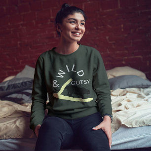 Wild und Gutsy Bold Cat Modernes Design Personalis Sweatshirt