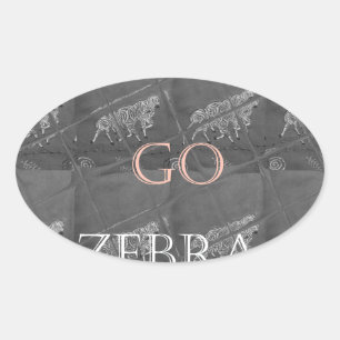 Wild und kostenlos Let's Go!: Eine Zebras Reise Ovaler Aufkleber