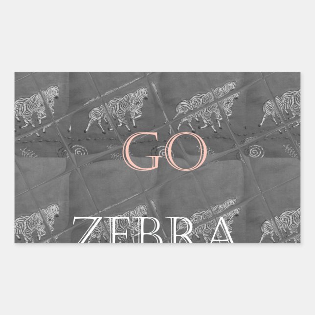 Wild und kostenlos Let's Go!: Eine Zebras Reise Rechteckiger Aufkleber (Vorderseite)