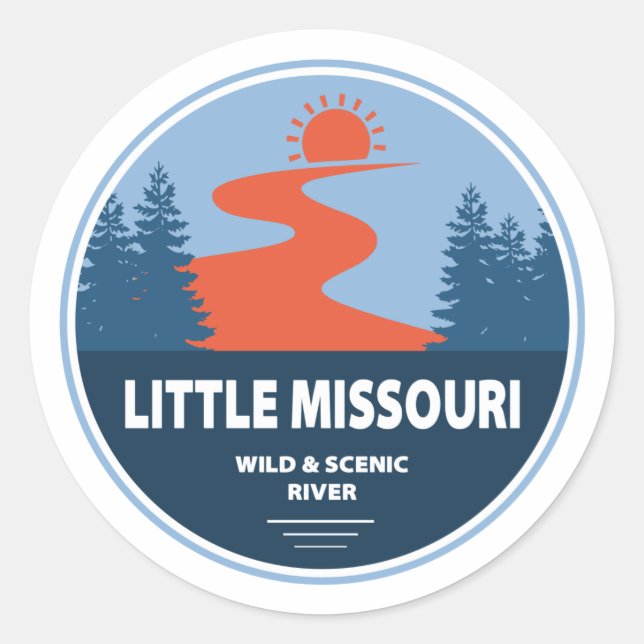 Wild und Landschaftlicher Fluss Arkansas in Little Runder Aufkleber (Vorderseite)