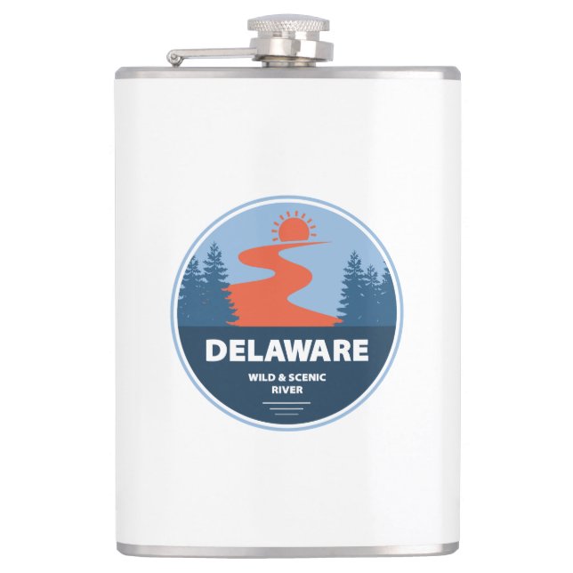 Wild und Landschaftlicher Fluss Delaware Flachmann (Vorderseite)