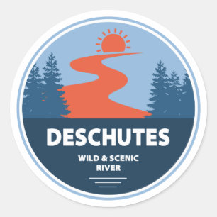 Wild und Landschaftlicher Fluss Deschutes, Oregon Runder Aufkleber