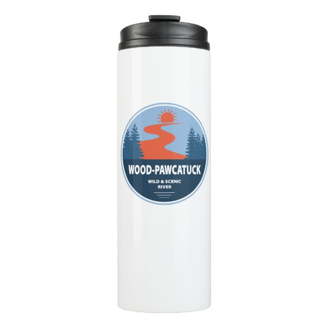 Wild und Landschaftlicher Fluss Wood-Pawcatuck Thermosbecher (Vorderseite)