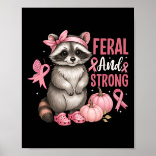 Wild und starker Raccoon rosa Band Course Poster