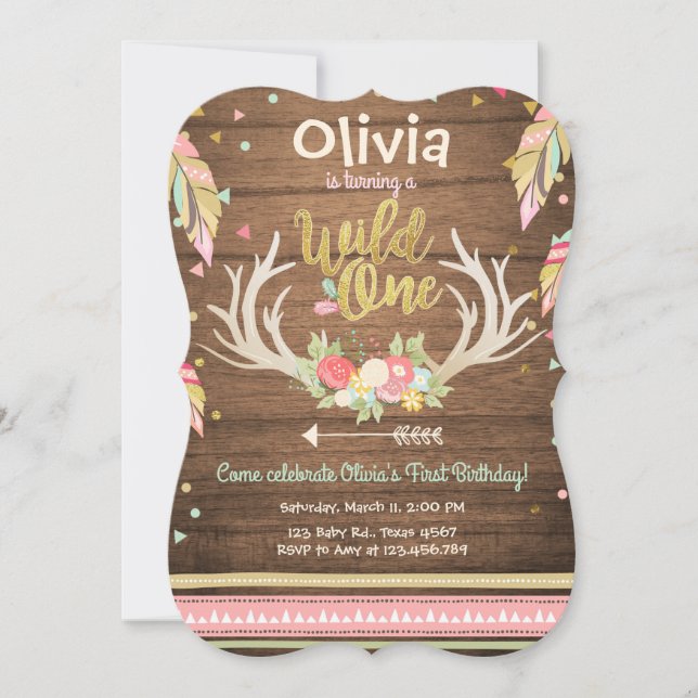 Wild Une invitation anniversaire Premier anniversa (Devant)