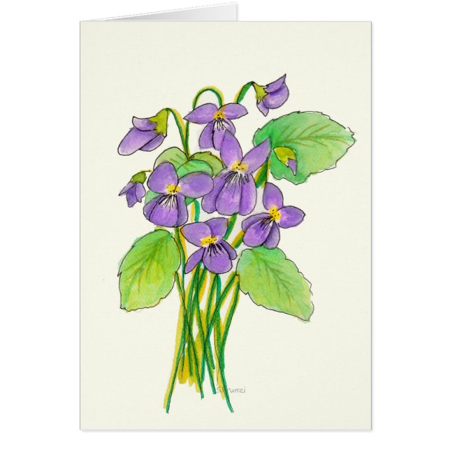 Wild Violets Carte d'anniversaire (Devant)