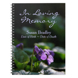 Wild Violets Floral Foto Memorial Gästebuch SpNB Notizblock