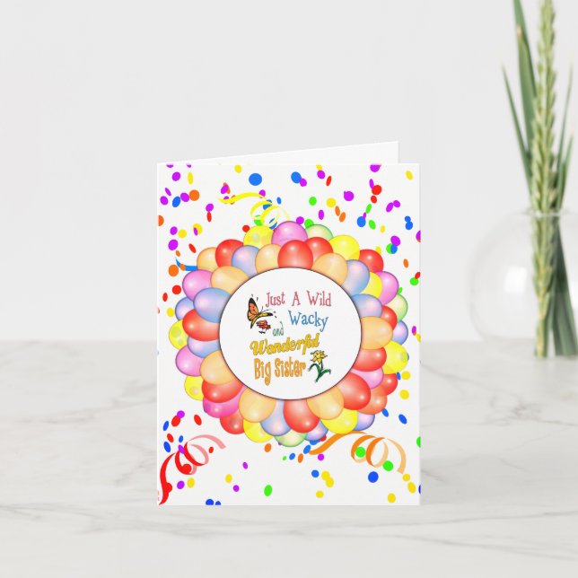 Wild Wacky Wundervolle Big Sister Geschenke Karte (Vorderseite)