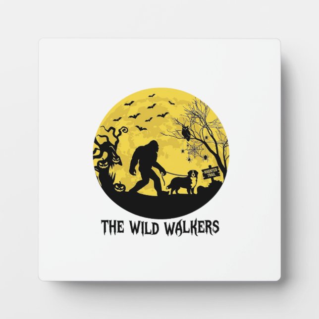 Wild Walker Bigfoot gehende Berner Halloween Hau Fotoplatte (Vorderseite)